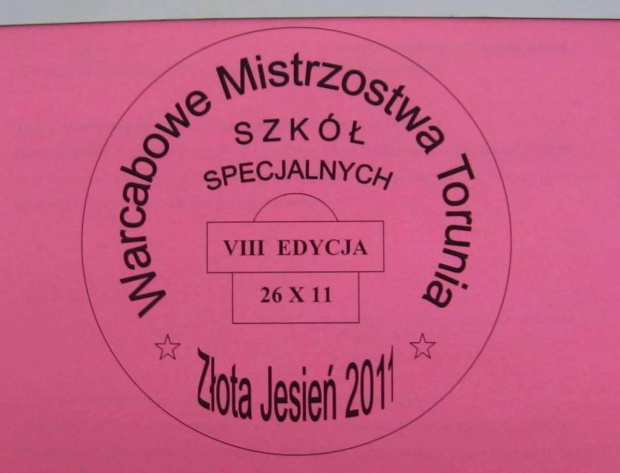 Warcabowe Mistrzostwa Torunia Szkół Specjalnych - Złota Jesień 2011 - ZS Nr 26 Toruń, dn. 26.10.2011r.