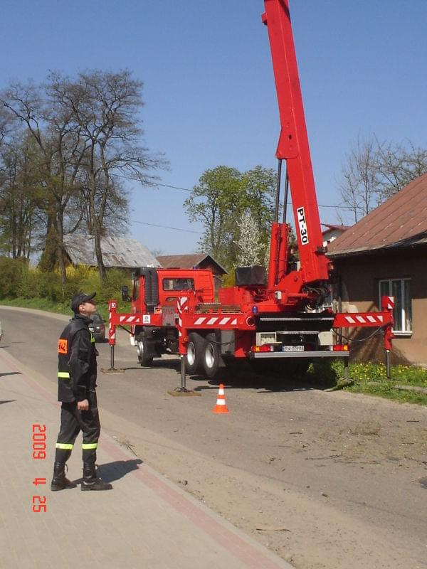 wycinka lipy w Zręcinie przy ul. Koscielnej