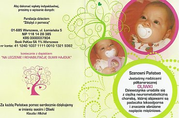 ... #Apel #ChoreDzieci #darowizna #schorzenie #OpiekaRehabilitacyjna #Fiedziuszko #fundacja #PomocCharytatywna #PomocDzieciom #PomocnaDłoń #rehabilitacja #sponsor #sponsoring #CiężkaNeurometabolicznaChoroba #PadaczkaLekooporna #OliwiaHajduk #SOS