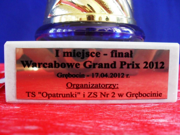 Turniej szkół podstawowych i gimnazjalnych z Torunia i okolic. Warcabowe Grand Prix 2012 - finał, ZS nr 2 Grębicin 17.04.2012r.