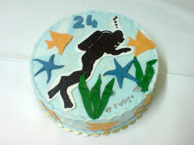 Tort dla 24 -letniego nurka #nurek #płetwonurek #nurkowanie #ocean #tort