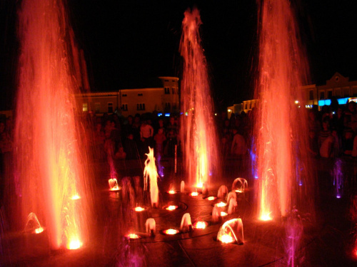 fontanna w Wągrowcu - pokaz