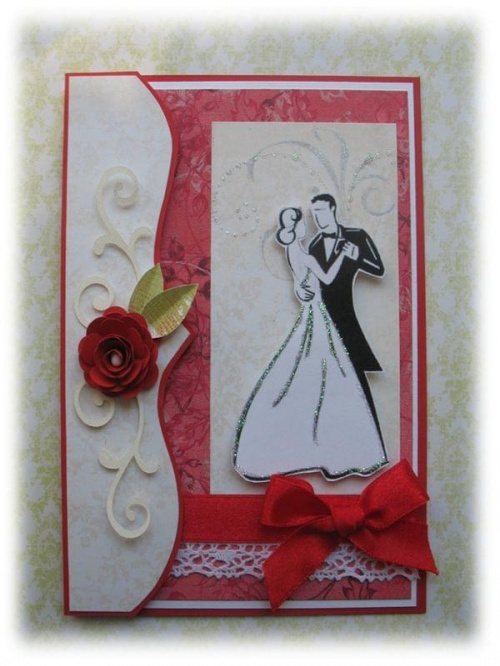 Kartka ślubna #Kartka #życzenia #czerwień #miłość #ślub