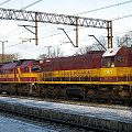 22.11.2008 (Czerwieńsk) M62M-005 + TEM2-240 spółki Rail Polska oczekują na odjazd z pociągiem towarowym do Strzelec Krajeńskich.