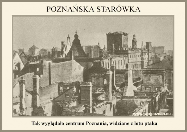 Poznań_Starówka_Tak wyglądało centrum Poznania, widziane z lotu ptaka