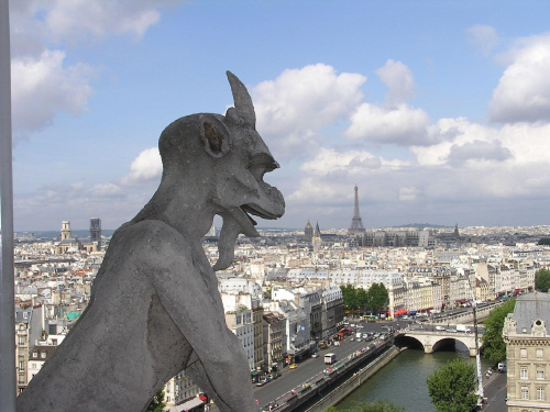 Z dzwonnicy katedry Notre Dame, położonej na wyspie pośrodku Sekwany, od setek lat spoglądają na Paryż kamienne gargulce. Wg. bajki były one towarzyszami niedoli Quasimodo, tajemniczego dzwonnika, przedstawionego także w powieści Victora Hugo.