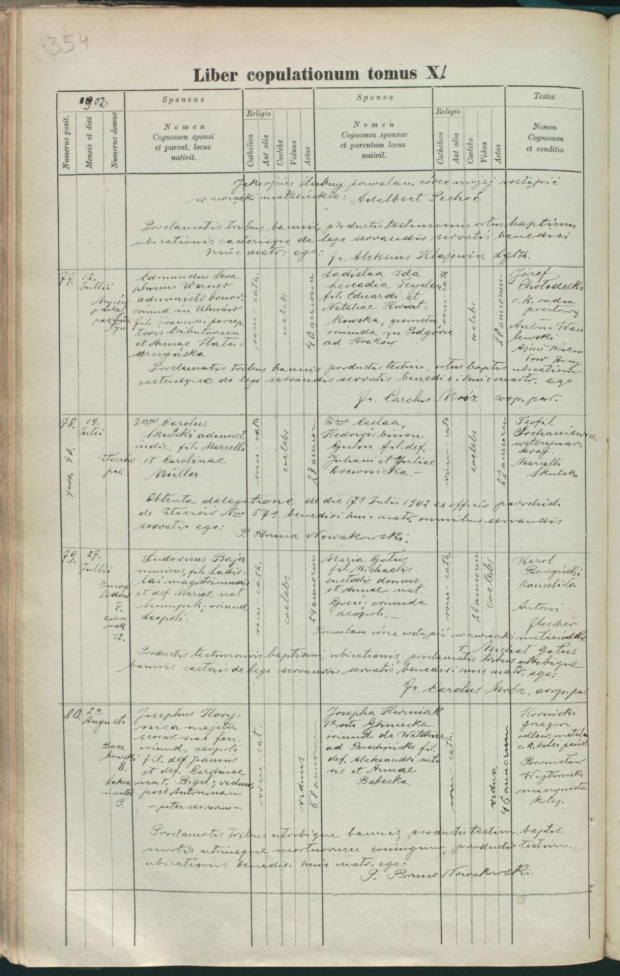 Ludwik Bayer - Metryka Ślubu 1902
