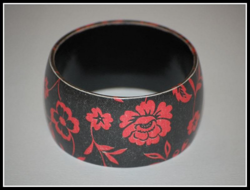 Bransoletki decoupage' owe - black & red