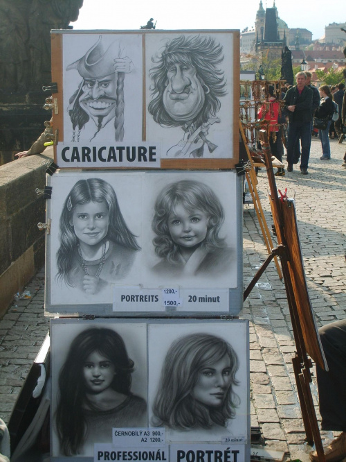 Praga inaczej #Czechy #karykatury #MostKarola #Praga #śmieszne
